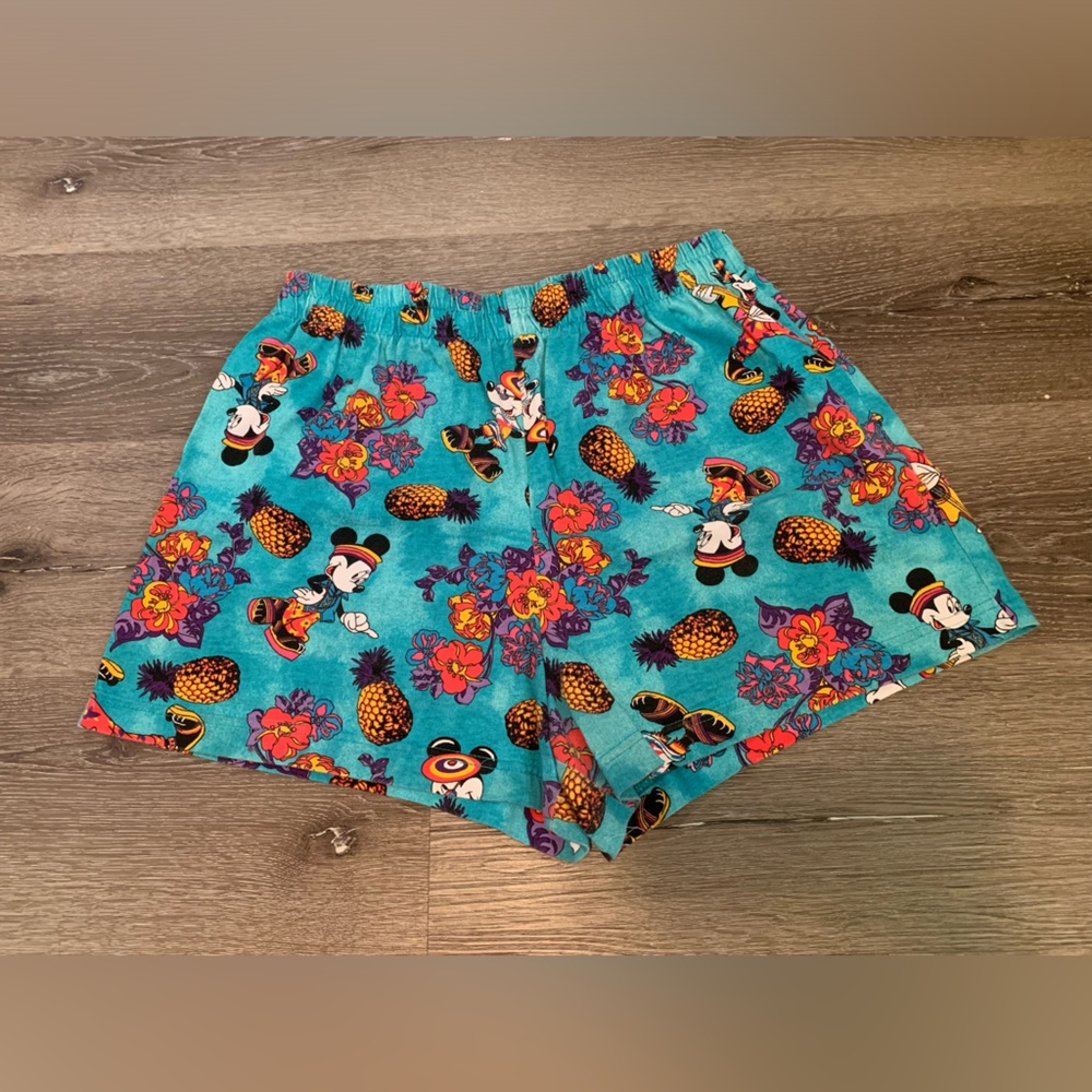 Vintage 90s Mickey Mouse Pineapple Unlimited Jerry Leigh Shorts Hawaiian SIZE XL